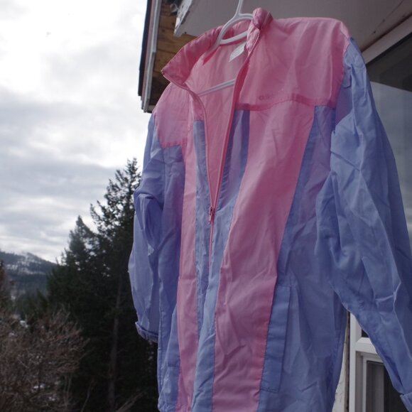Pink & Blue Adidas Wind Breaker Women's Coat - Picture 3 of 5